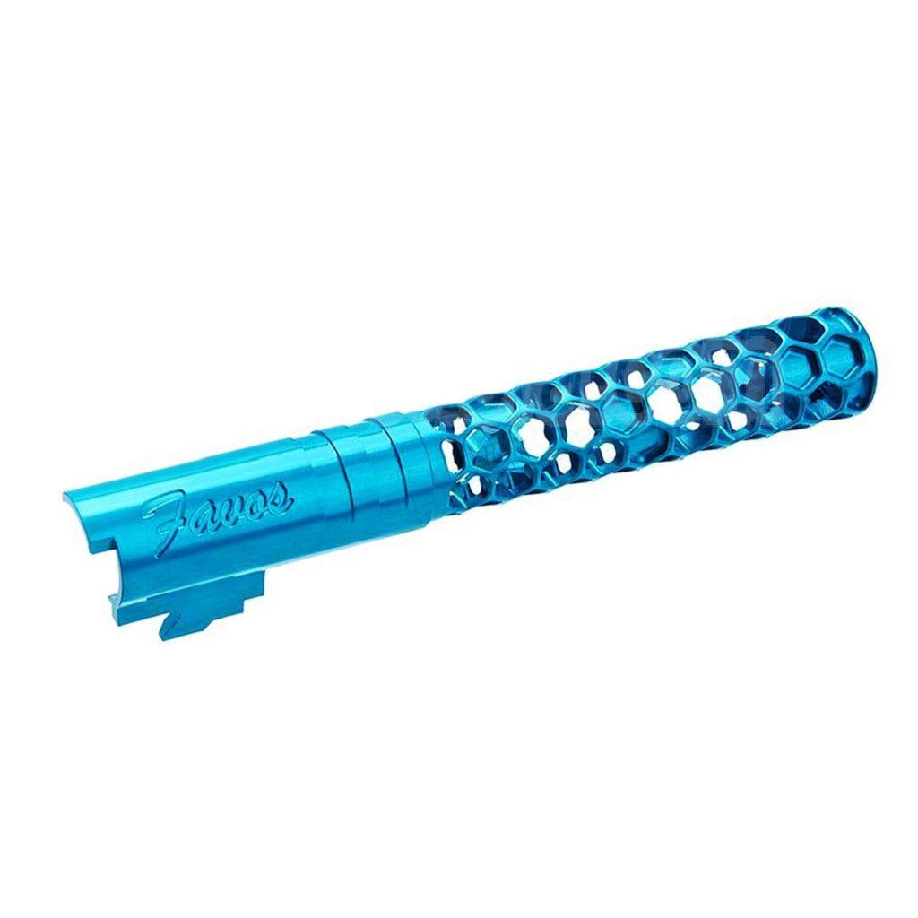 Dr. Black CNC 6063 Aluminium 5 Pouces 125mm Favos Style Canon Extérieur +11mm CW sens horaire Convient pour Armorer Works AW WE-TECH Tokyo Marui Hi-Capa 5.1 Série GBB Pistolet Airsoft