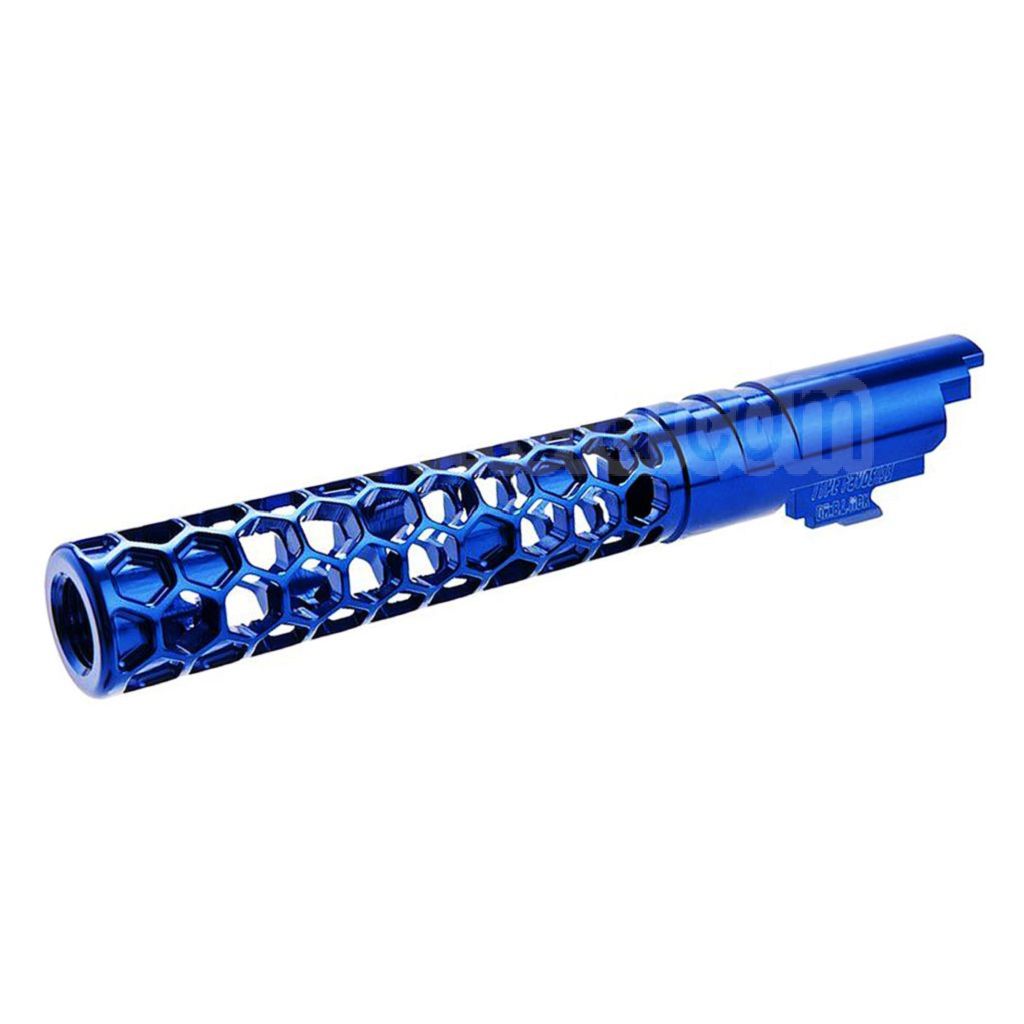 Dr. Black CNC 6063 Aluminium 5 Pouces 125mm Favos Style Canon Extérieur +11mm CW sens horaire Convient pour Armorer Works AW WE-TECH Tokyo Marui Hi-Capa 5.1 Série GBB Pistolet Airsoft