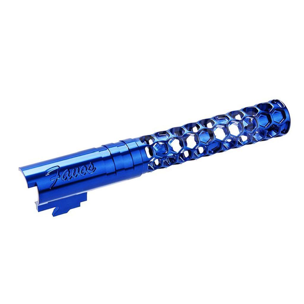 Dr. Black CNC 6063 Aluminium 5 Pouces 125mm Favos Style Canon Extérieur +11mm CW sens horaire Convient pour Armorer Works AW WE-TECH Tokyo Marui Hi-Capa 5.1 Série GBB Pistolet Airsoft