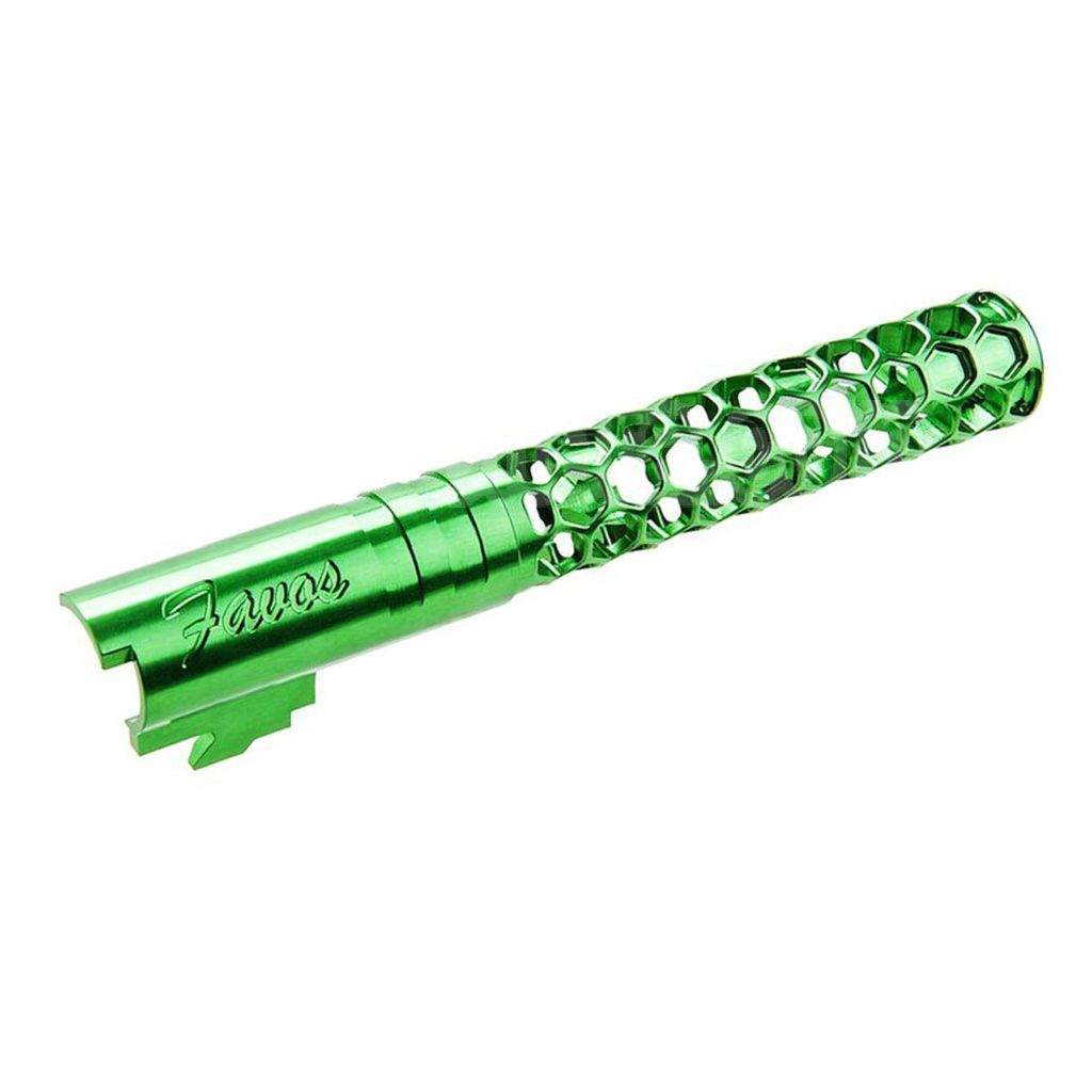 Dr. Black CNC 6063 Aluminium 5 Pouces 125mm Favos Style Canon Extérieur +11mm CW sens horaire Convient pour Armorer Works AW WE-TECH Tokyo Marui Hi-Capa 5.1 Série GBB Pistolet Airsoft