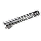 Dr. Black CNC 6063 Aluminium 5 Pouces 125mm Favos Style Canon Extérieur +11mm CW sens horaire Convient pour Armorer Works AW WE-TECH Tokyo Marui Hi-Capa 5.1 Série GBB Pistolet Airsoft