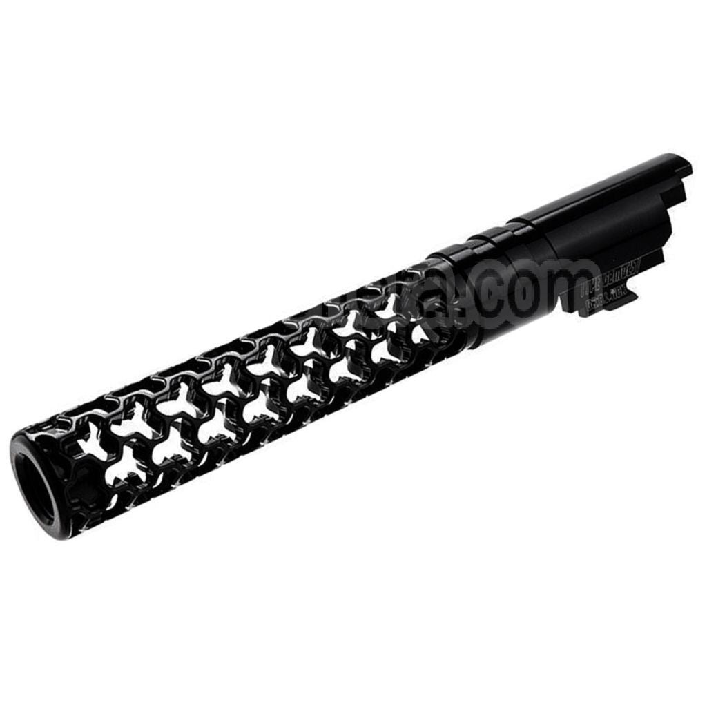 Dr. Black CNC 6063 Aluminium 5 Pouces 125mm Geom Style Canon Extérieur +11mm CW sens horaire Convient pour Armorer Works AW WE-TECH Tokyo Marui Hi-Capa 5.1 Série GBB Pistolet Airsoft