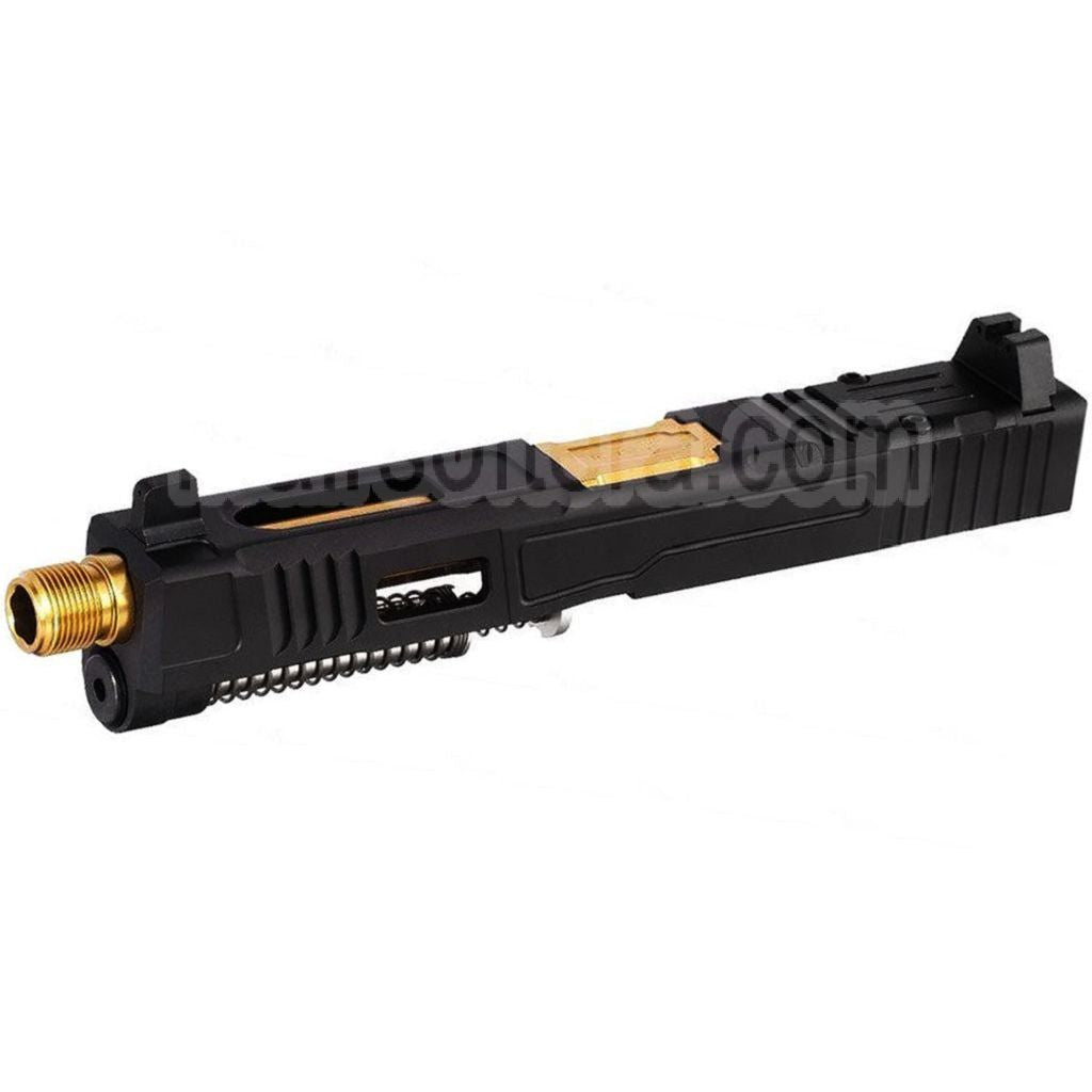 VFC CNC Aluminum Fowler Industries MKII Complet Haut Glissière Canon Set Convient pour Elite Force VFC G17 Gen5 GBB Pistolet Airsoft Noir