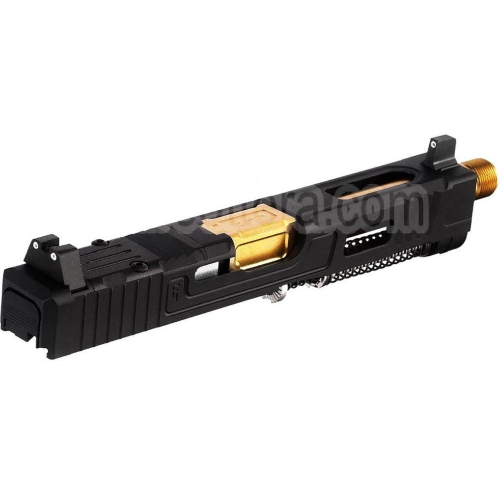 VFC CNC Aluminum Fowler Industries MKII Complet Haut Glissière Canon Set Convient pour Elite Force VFC G17 Gen5 GBB Pistolet Airsoft Noir