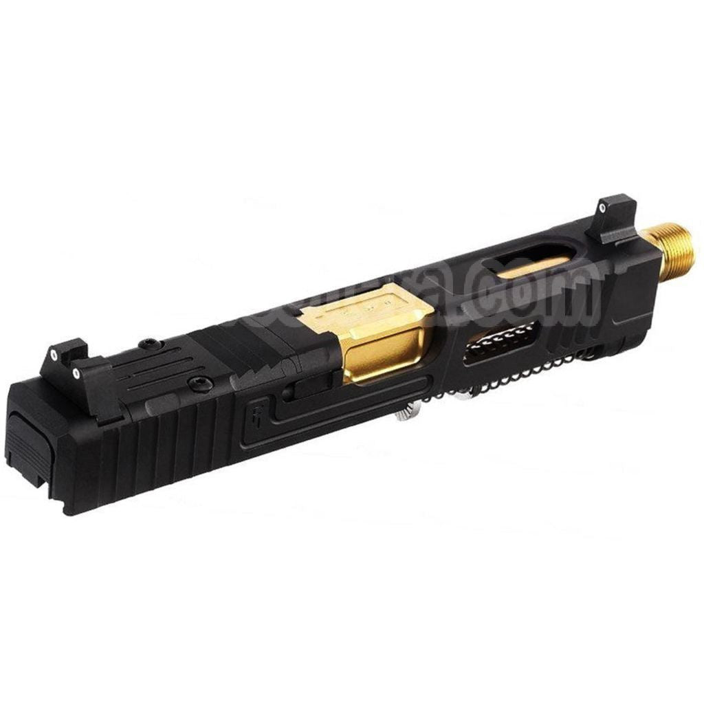VFC CNC Aluminum Fowler Industries MKII Complet Haut Glissière Canon Set Convient pour Elite Force VFC G19X G45 GBB Pistolet Airsoft Noir