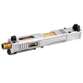 VFC CNC Acier Inoxydable Fowler Industries MKII Complet Haut Glissière Canon Set Convient pour Elite Force VFC G17 Gen5 GBB Pistolet Airsoft Argent