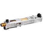 VFC CNC Acier Inoxydable Fowler Industries MKII Complet Haut Glissière Canon Set Convient pour Elite Force VFC G19X G45 GBB Pistolet Airsoft Argent
