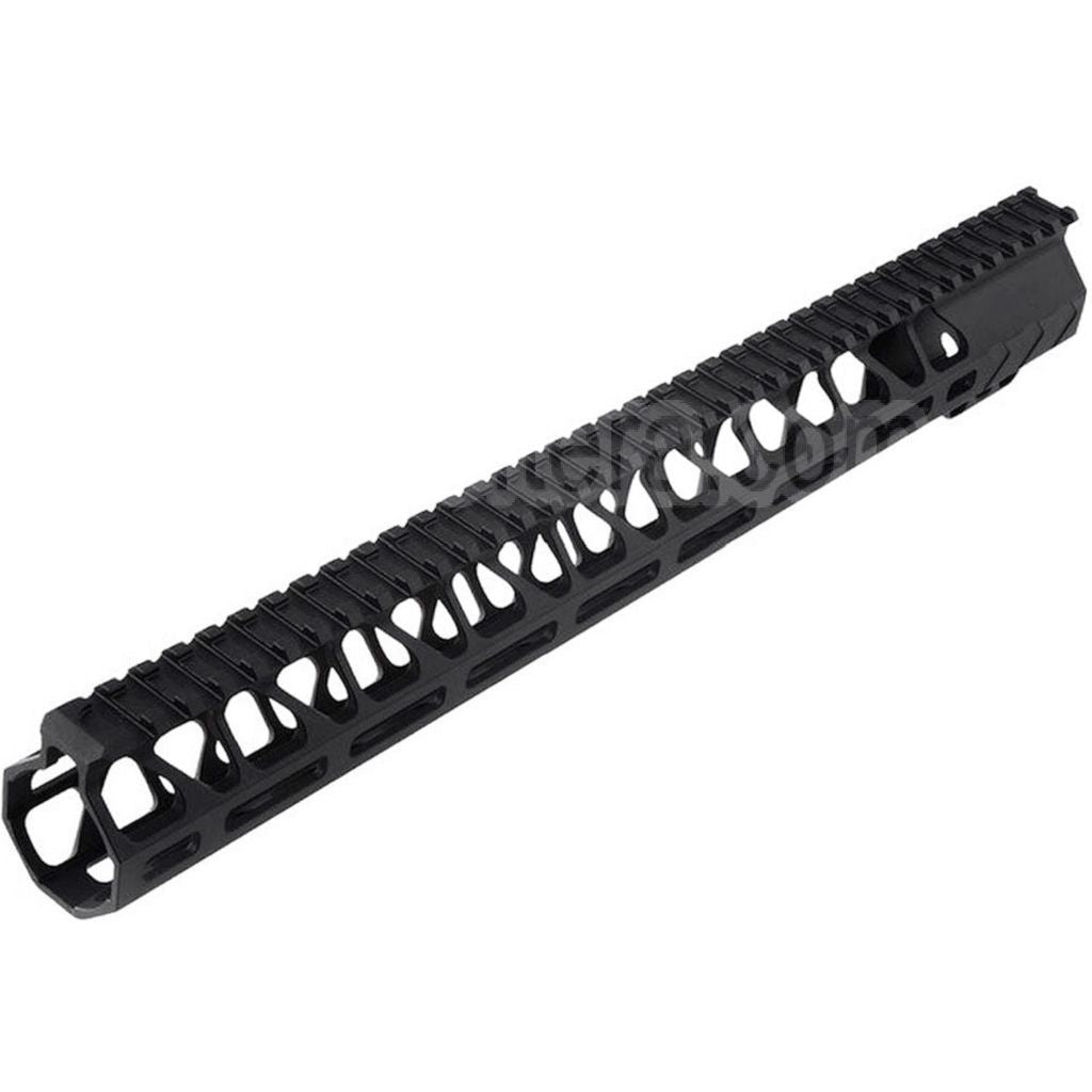 BAD Workhorse CNC Aluminium 15 Pouces Free Float M-LOK Rail de Garde-Main Convient pour VFC AR M4 Série GBB Fusil Airsoft Noir