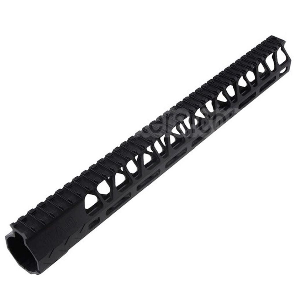 BAD Workhorse CNC Aluminium 15 Pouces Free Float M-LOK Rail de Garde-Main Convient pour VFC AR M4 Série GBB Fusil Airsoft Noir