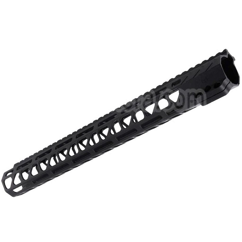 BAD Workhorse CNC Aluminium 15 Pouces Free Float M-LOK Rail de Garde-Main Convient pour VFC AR M4 Série GBB Fusil Airsoft Noir
