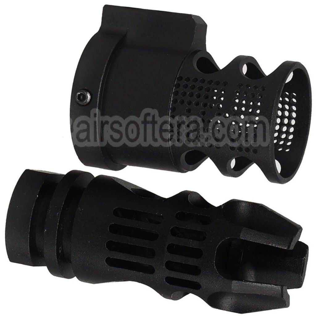 E&amp;C Epsilon 556 Style Cache-Flamme Filetage -14mm CCW sens antihoraire avec Blast Diverter