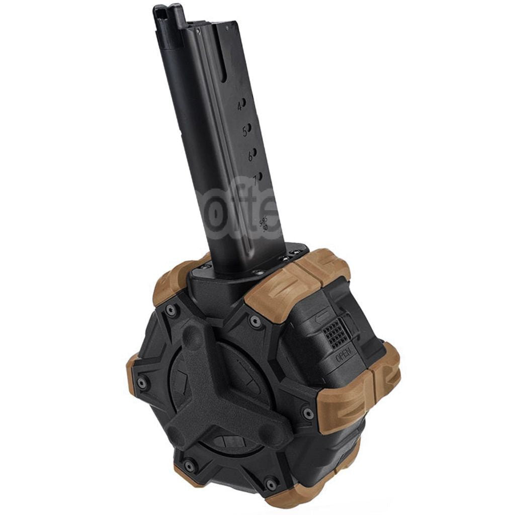 Chargeur de gaz adaptatif Armorer Works AW Custom 350 billes compatible avec le pistolet airsoft Armorer Works AW / WE (WE-TECH) Desert Eagle GBB.